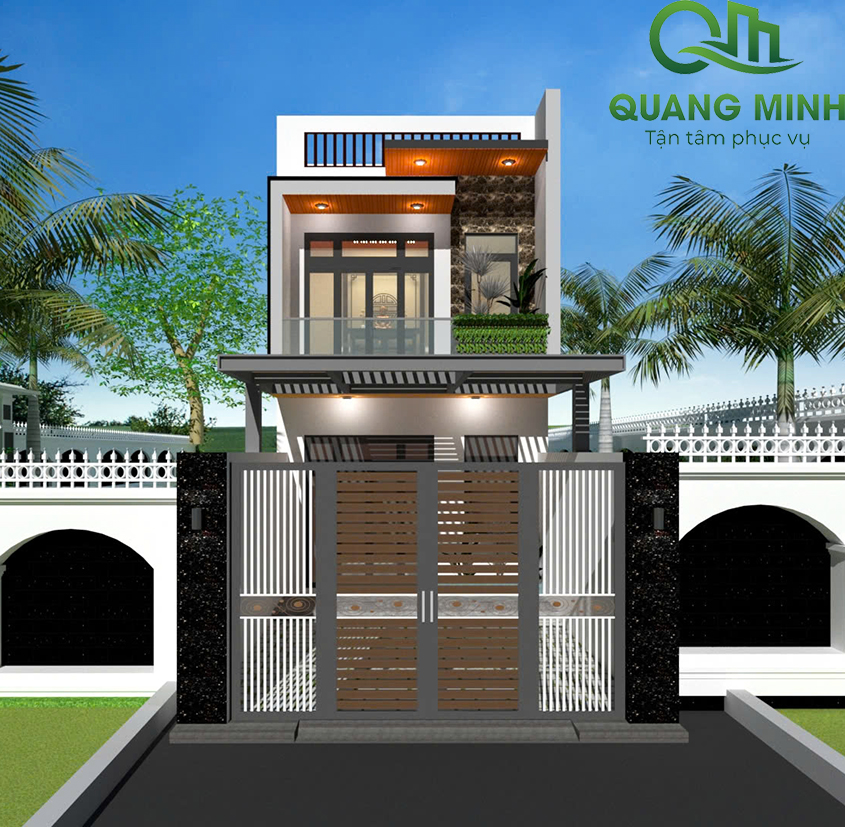 Thiết kế 3d nhà 2 tầng tại nhà bè